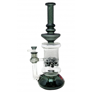 TATAOO Glass - 14" Sand Blasted Mandala Effect Sprinkler Shower Head Water Pipe - [C315BK]